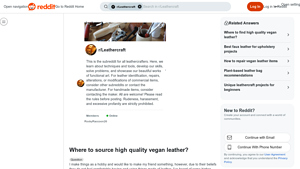 Reddit - Vegan Leathers and Alternatives