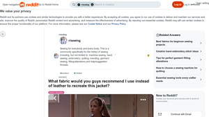 Reddit - Alternative Jacket Fabrics