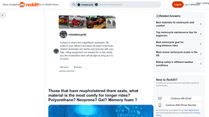Reddit - Motorcycle Seat Upholstery Materials