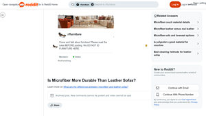 Reddit - Microfiber vs. Leather Sofas