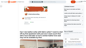 Reddit - Mixing Leather and Fabric Sofas