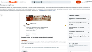 Reddit - Leather vs. Fabric Sofas: Key Drawbacks