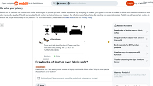 Reddit - Leather vs Fabric Sofas