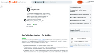 Sam's Buffalo Leather - Quality Concerns