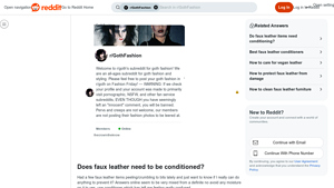 Reddit - Faux Leather Care