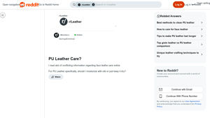 Reddit - PU Leather Care Tips