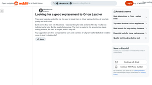 Orion Leather - Quality Belt Replacement Options