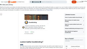 Reddit - Custom Leather Bookbinding