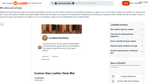 Reddit - Custom Size Leather Desk Mat