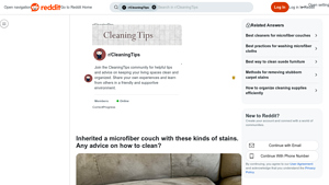 Reddit - Microfiber Couch Cleaning Tips