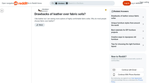 Reddit - Leather vs. Fabric Sofa Drawbacks