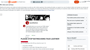 Reddit - Faux Leather vs. Real Leather