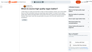 Reddit - High Quality Vegan Leather Options