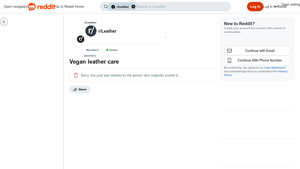 Reddit - Vegan Leather Care Products