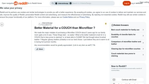 Reddit - Couch Materials