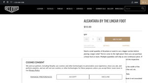 Relicate - Alcantara by the Linear Foot