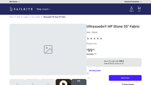 Sailrite - Ultrasuede® HP Stone 55 Fabric