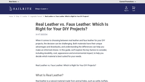 Sailrite - Real vs. Faux Leather Guide
