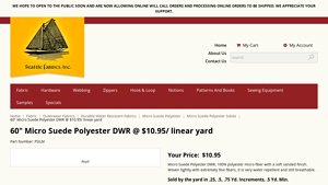 Seattle Fabrics - 60 Micro Suede Polyester DWR