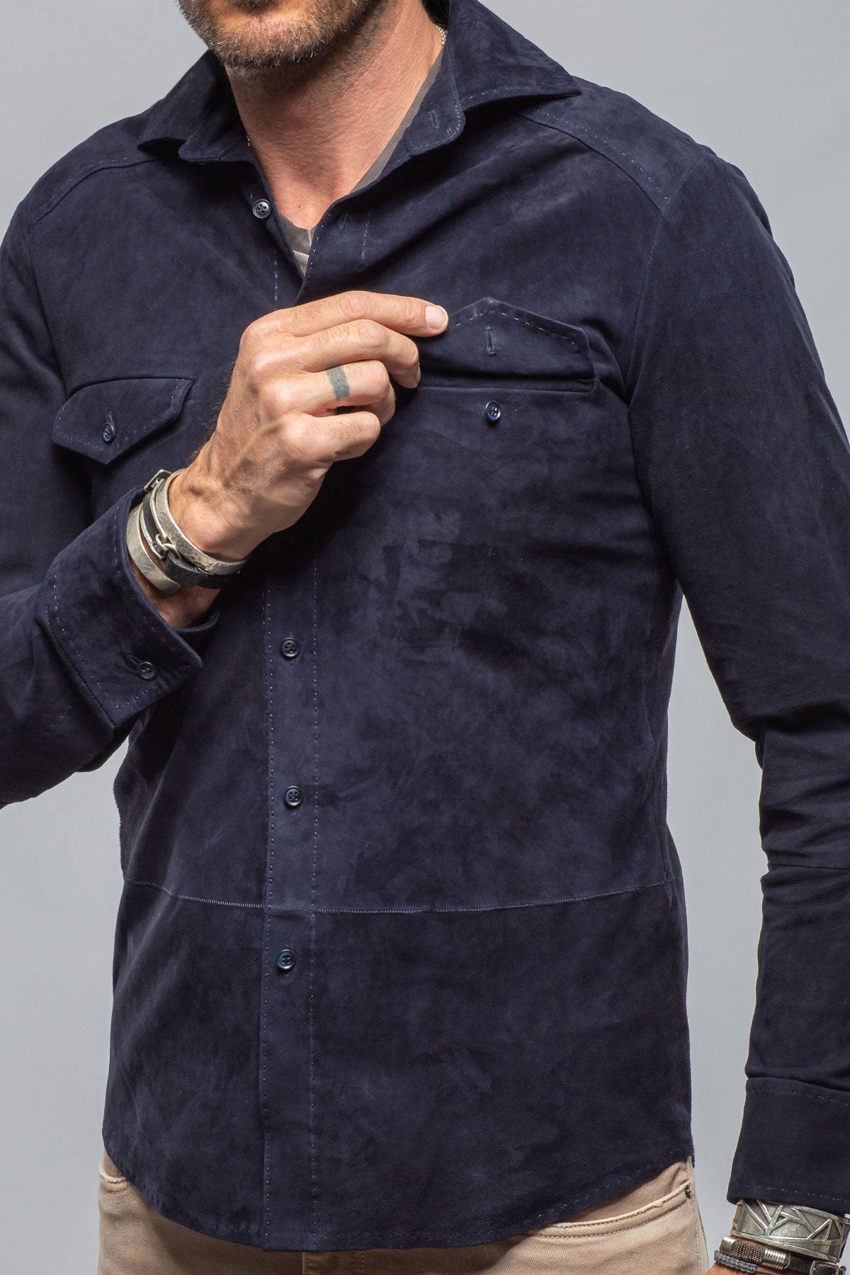An application scenario or product detail of shirt suede - Image 10