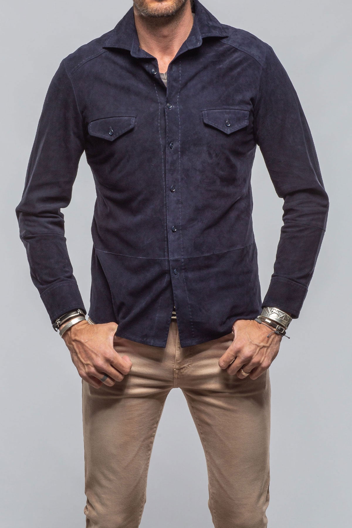 An application scenario or product detail of shirt suede - Image 14
