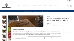Skinwood Store - Personalized Family Leather Recipe Book
