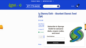 Sponge Outlet - Lg Shammy Cloth 3pk