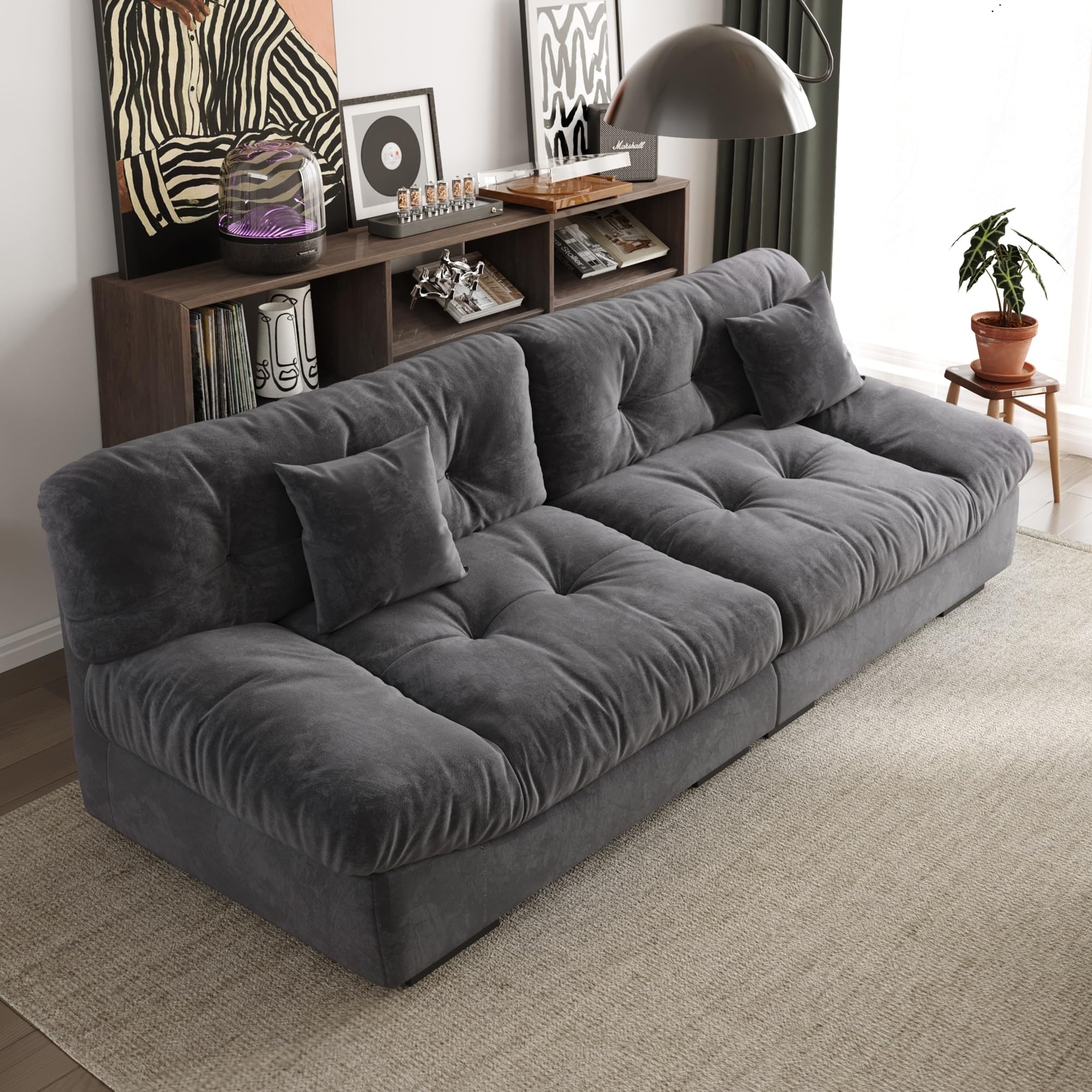 An application scenario or product detail of suede material couch - Image 18