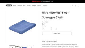 Superior Brand - Ultra Microfiber Floor Squeegee Cloth