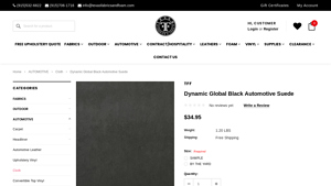 Texas Fabrics & Foam - Dynamic Global Black Automotive Suede