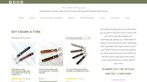 The Leather Smithy - Personalized Southwestern Sun Leather Key Fob