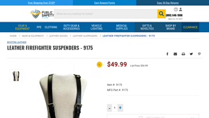 Boston Leather - Leather Firefighter Suspenders