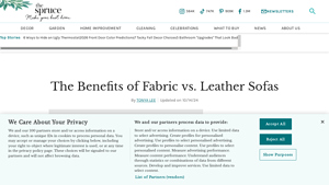 The Spruce - Fabric vs. Leather Sofas