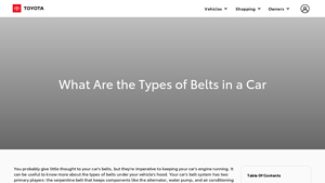 Toyota - Types of Belts in a Car