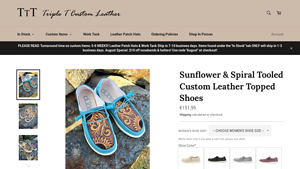 Triplet Custom Leather - Sunflower & Spiral Tooled Shoes
