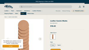 Weaver Leather - Round Leather Coaster Blanks