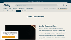 Weaver Leather - Thickness & Ounces Chart