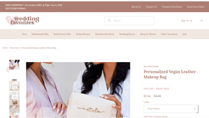 Wedding Favorites - Personalized Vegan Leather Makeup Bag