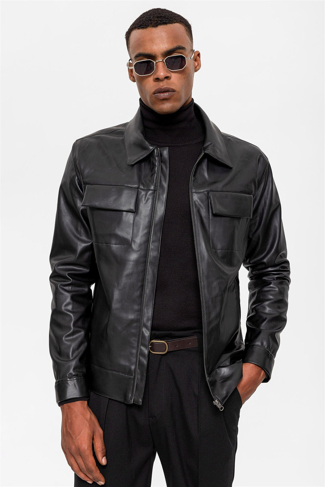 An application scenario or product detail of wholesale leather coats - Image 14