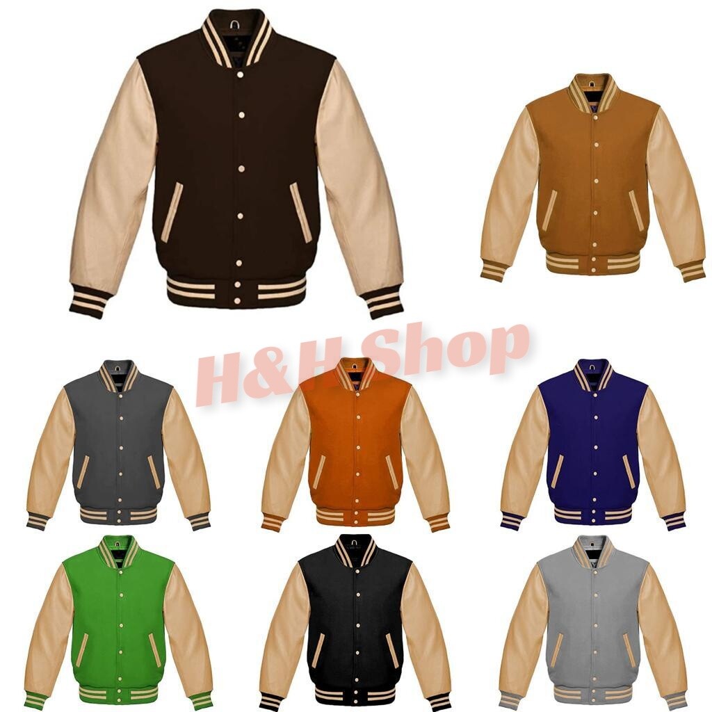 An application scenario or product detail of wholesale varsity jackets with leather sleeves - Image 11