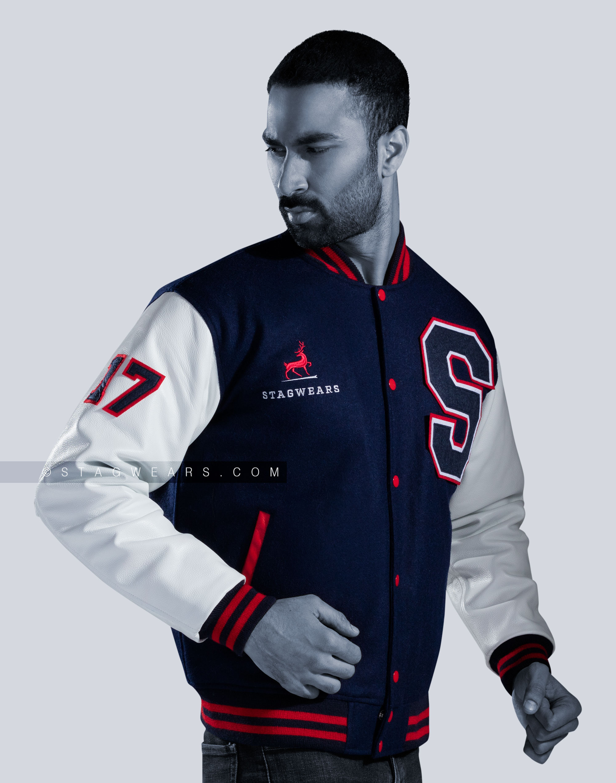 An application scenario or product detail of wholesale varsity jackets with leather sleeves - Image 20