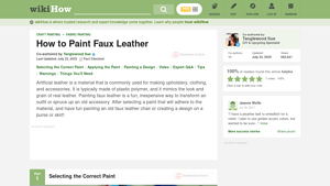 WikiHow - Acrylic and Leather Paints