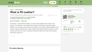 WikiHow - PU Leather Guide