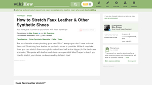 WikiHow - Stretching Synthetic Shoes