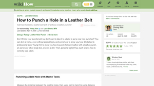 WikiHow - Leather Belt Hole Punching Guide
