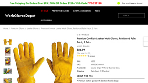Work Gloves Depot - Premium Cowhide Leather Work Gloves