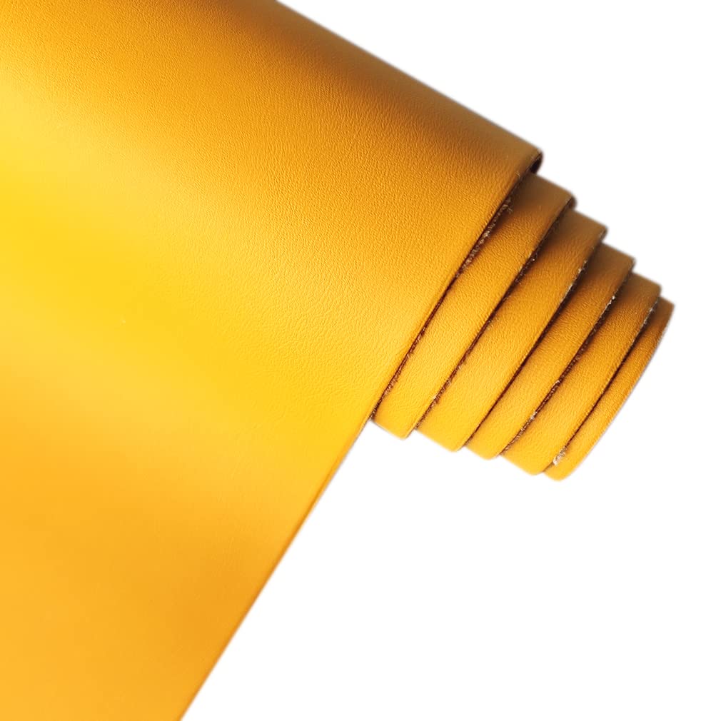 An application scenario or product detail of yellow faux leather fabric - Image 12