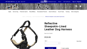 Active Dogs - Reflective Sheepskin-Lined Leather Dog Harness