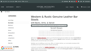 Adobe Interiors - TopGrain Leather Bar Stools