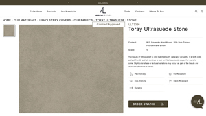 American Leather - Toray Ultrasuede Stone